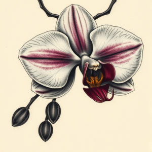 Horror Realism Orchid Tattoo