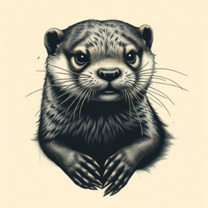Horror Realism Otter Tattoo