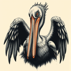Horror Realism Pelican Tattoo