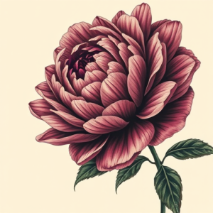 Horror Realism Peony Tattoo