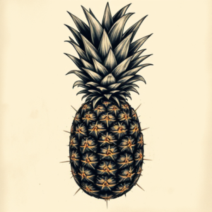 Horror Realism Pineapple Tattoo