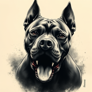 Horror Realism Pitbull Tattoo