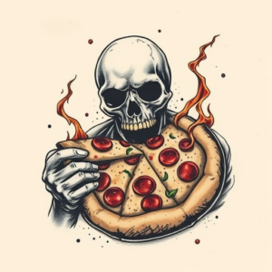 Horror Realism Pizza Tattoo