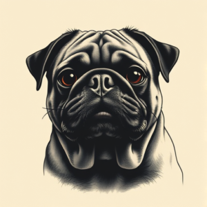Horror Realism Pug Tattoo