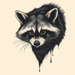 Horror Realism Raccoon Tattoo