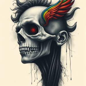 Horror Realism Rainbow Tattoo