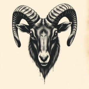 Horror Realism Ram Tattoo
