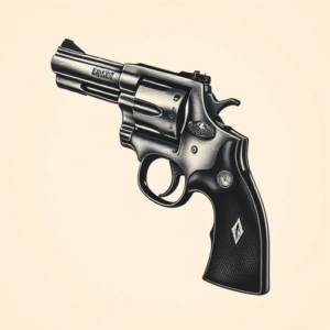 Horror Realism Revolver Tattoo