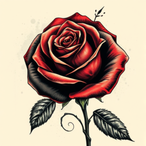 Horror Realism Rose Tattoo
