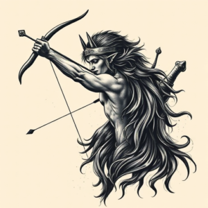 Horror Realism Sagittarius Tattoo