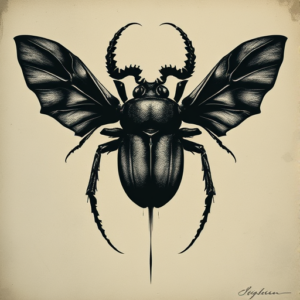 Horror Realism Scarab Tattoo