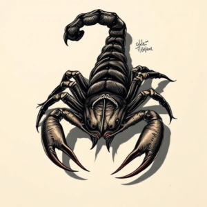 Horror Realism Scorpion Tattoo