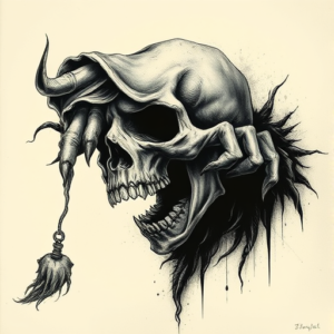 Horror Realism Scroll Tattoo