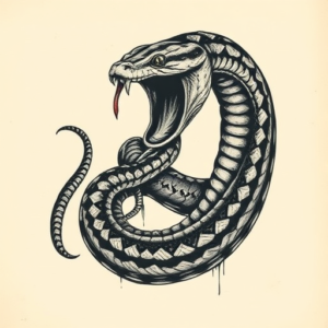 Horror Realism Serpent Tattoo