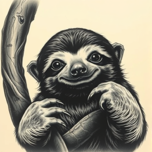 Horror Realism Sloth Tattoo