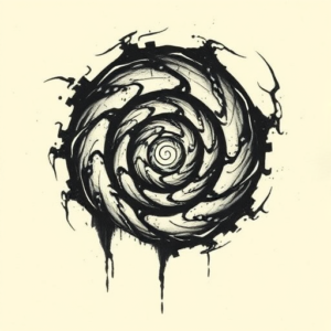 Horror Realism Spiral Tattoo