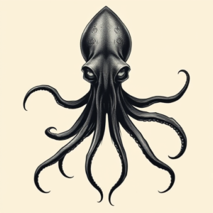 Horror Realism Squid Tattoo