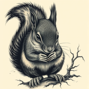 Horror Realism Squirrel Tattoo