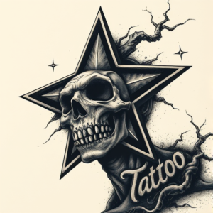 Horror Realism Star Tattoo