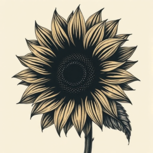 Horror Realism Sunflower Tattoo