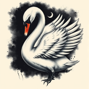 Horror Realism Swan Tattoo