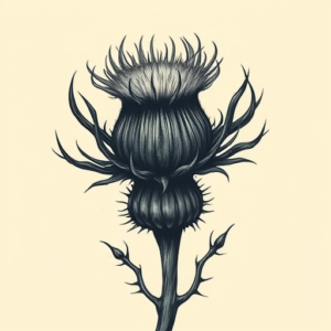 Horror Realism Thistle Tattoo