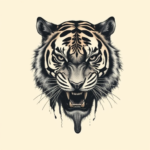 Horror Realism Tiger Tattoo