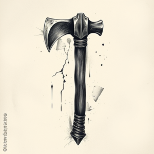 Horror Realism Tomahawk Tattoo