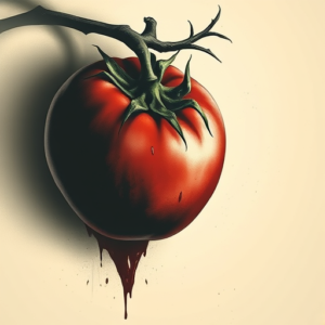 Horror Realism Tomato Tattoo