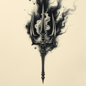 Horror Realism Trident Tattoo