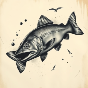 Horror Realism Trout Tattoo