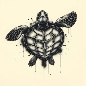 Horror Realism Turtle Tattoo