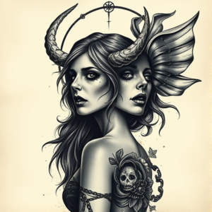 Horror Realism Virgo Tattoo