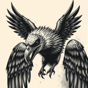 Horror Realism Vulture Tattoo