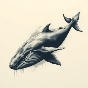 Horror Realism Whale Tattoo