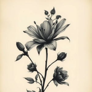 Horror Realism Wildflower Tattoo