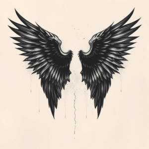 Horror Realism Wings Tattoo