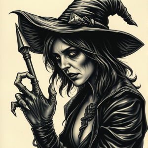 Horror Realism Witch Tattoo