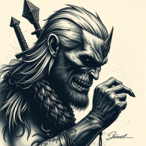 Horror Realism Witcher Tattoo