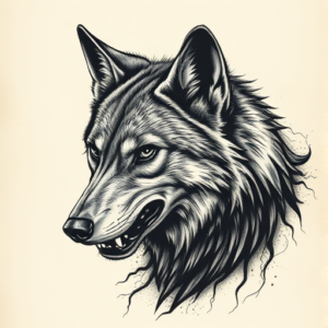 Horror Realism Wolf Tattoo