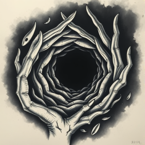 Horror Realism Wormhole Tattoo