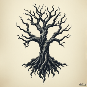 Horror Realism Yggdrasil Tattoo