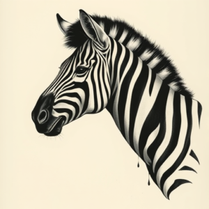 Horror Realism Zebra Tattoo