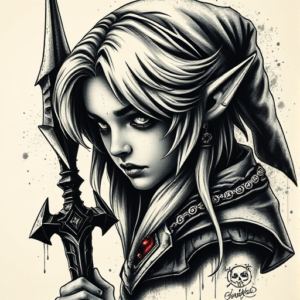 Horror Realism Zelda Tattoo