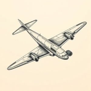 Hyper-Detailed Airplane Tattoo