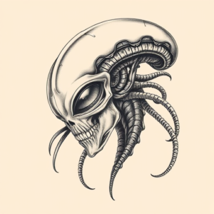 Hyper-Detailed Alien Tattoo