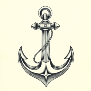 Hyper-Detailed Anchor Tattoo