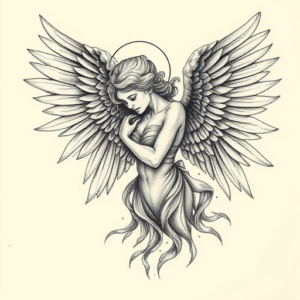 Hyper-Detailed Angel Tattoo