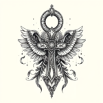 Hyper-Detailed Ankh Tattoo