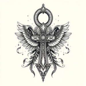 Hyper-Detailed Ankh Tattoo